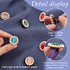 12Pcs 6 Colors Oval Detachable Cat Eye & Imitation Pearl Shoe Decoration DIY-FG0004-76-3