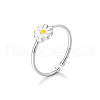 Daisy 925 Sterling Silver Enamel Cuff Rings for Women FS-WG63BEB-01-5