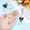 4Pcs 2 Style Acrylic & Glass & Alloy Mobile Straps HJEW-HS00010-3