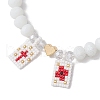 Glass Faceted Rondelle Beaded Stretch Bracelets for Women BJEW-MZ00065-5