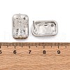 Rectangle Brass Micro Pave Cubic Zirconia Stud Earrings EJEW-R025-21P-5