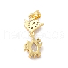 Rack Plating Brass Micro Pave Cubic Zirconia Pendants KK-B068-21G-03-2