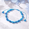 Lampwork Evil Eye Beads Braided Bead Bracelets for Men Women BJEW-MZ00160-04-1