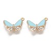 Alloy Enamel Rhinestones Pendants X-ENAM-T009-57A-RS-1