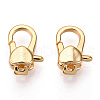 Brass Heart Lobster Claw Clasps KK-N254-10G-1