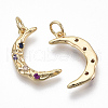 Brass Micro Pave Colorful Cubic Zirconia Pendants KK-S356-027G-NF-2