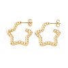 Ion Plating(IP) 304 Stainless Steel Half Hoop Stud Earrings for Women EJEW-P279-11G-1