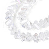 Electroplate Transparent Glass Beads Strands GLAA-N021-4mm-11-3