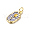 Brass Enamel Pendants KK-Q098-29G-B-2