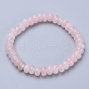 Natural Rose Quartz Beaded Stretch Bracelets BJEW-S127-15-1