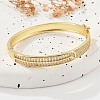 Brass Micro Pave Clear Cubic Zirconia Hinged Bangles for Women BJEW-K274-11G-2