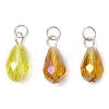 15Pcs Electroplate Glass Pendants PALLOY-JF03011-2