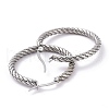 Non-Tarnish 304 Stainless Steel Twist Rope Hoop Earrings for Women EJEW-G298-05P-2