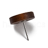 Wood Stud Earring Findings with Stainless Steel Pin WOOD-TAC0020-02-2