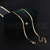 Ion Plating(IP) 304 Stainless Steel Flat Snake Chains Necklaces for Women Men NJEW-U019-02G-2