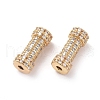 Brass Micro Pave Clear Cubic Zirconia Beads ZIRC-K081-91G-1