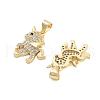 Brass Pave Cubic Zirconia Pendants KK-U009-02B-G-2