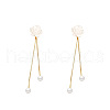 Rose Alloy Resin Tassel Stud Earrings FS-WG28E3C-01-5