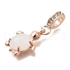 Rack Plating Alloy Rhinestone European Dangle Charms FIND-H005-45KCG-03-2