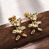 Brass Stud Earrings EJEW-R016-24G-1