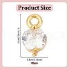GOMAKERER 20Pcs Brass Clear Cubic Zirconia Charms KK-GO0001-97-2