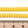 Opaque Spray Painted Glass Beads GLAA-ZX008-4mm-18K-4