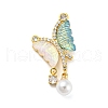 Brass with Cubic Zirconia and Plastic Pendants KK-Z032-01C-G-1