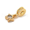 Brass Micro Pave Clear Cubic Zirconia Pendants KK-U007-02G-04-2