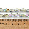 Transparent Electroplate Glass Beads Strands GLAA-K064-03B-HR01-4