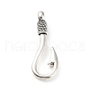 Tibetan Style Alloy Hook Clasps PALLOY-P293-066AS-2