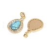 Brass Micro Pave Clear Cubic Zirconia Pendants KK-P302-25G-2