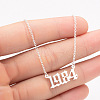 1984 Birth Year Number 201 Stainless Steel Pendant Cable Chain Necklaces FS-WGB5F08-77-1