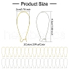40Pcs 2 Colors Brass Hoop Earrings Findings Kidney Ear Wires KK-YW0002-38-2