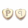 Brass Micro Pave Clear Cubic Zirconia Charms KK-N231-234P-NF-2