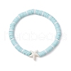 Flat Round Handmade Polymer Clay Heishi Beaded Stretch Bracelets BJEW-JB11711-03-2