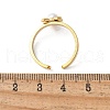 304 Stainless Steel Plastic Pearl Open Cuff Ring for Women RJEW-Z088-05G-3