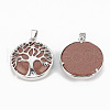 Synthetic Goldstone Pendants G-S292-10F-P-2