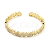Heart Brass Micro Pave Clear Cubic Zirconia Open Cuff Bangles for Women BJEW-Z062-02A-2