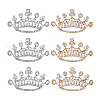 SUPERFINDINGS 6Pcs 2 Colors Crown Alloy Crystal Rhinestone Brooch JEWB-FH0001-67-1