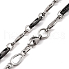 201 Stainless Steel Oval Links Chain Necklace NJEW-F222-38EBP-03-2