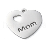 Mother's Day Non-Tarnish 304 Stainless Steel Pendants STAS-N104-06P-1
