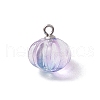 Transparent Spray Paint Glass Pendants PALLOY-JF03496-02-3