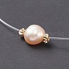 Natural Pearl Pendant Necklace with Nylon Wire for Women NJEW-JN03829-2