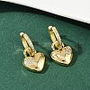 Brass Micro Pave Clear Cubic Zirconia Hoop Earrings EJEW-S275-01G-3