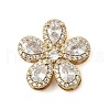 Brass Pave Cubic Zirconia 5-Petal Flower Multi-Strand Links KK-I276-30G-2