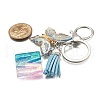 26Pcs Transparent Epoxy Resin & Transparent Acrylic & Faux Suede Tassel Keychain KEYC-JKC01202-13-5