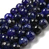 Faceted Natural Dragon Veins Agate Beads Strands G-F447-12mm-P02-2