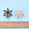 Snowflake Shape Rotatable Alloy Rhinestone Beads OACR-N141-02-5
