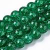Baking Painted Transparent Crackle Glass Round Bead Strands DGLA-Q018-8mm-48-1