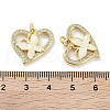 Brass Micro Pave Clear Cubic Zirconia Pendants KK-L213-018G-01-3